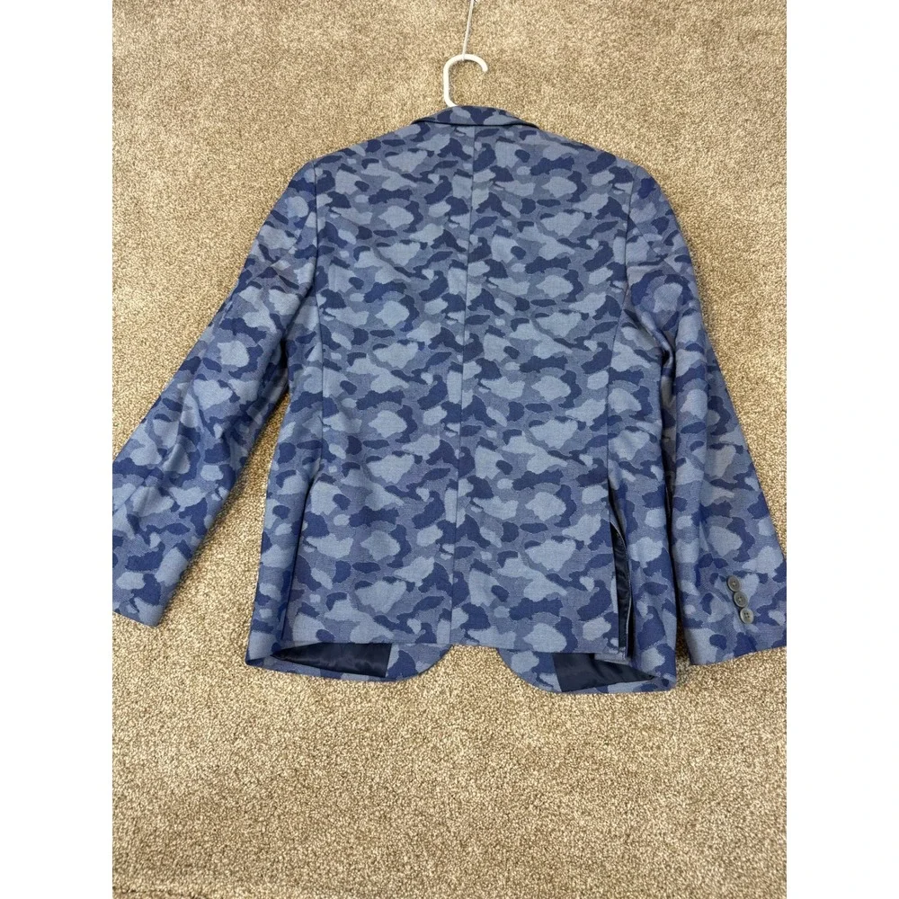 Lauren Ralph Lauren Boys Blue Camouflage‎ Blazer Jacket 14R Camo Jacquard 14